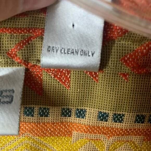 Chicos Womens Size 1 Aztec Print Jacket Silk Blend Long Sleeve Jacket Round Neck - Picture 4 of 10